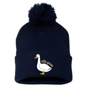 Funny Cute Silly Goose Trendy Clothing Pom Pom 12in Knit Beanie