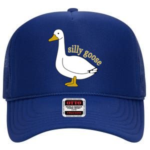 Funny Cute Silly Goose Trendy Clothing High Crown Mesh Back Trucker Hat