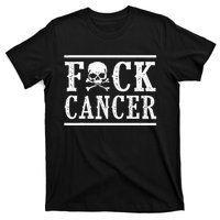 Fuck Cancer Skull and Crossbones Skeleton Breast Cancer T-Shirt