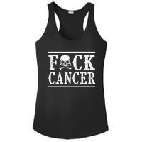 Fuck Cancer Skull and Crossbones Skeleton Breast Cancer Ladies PosiCharge Competitor Racerback Tank