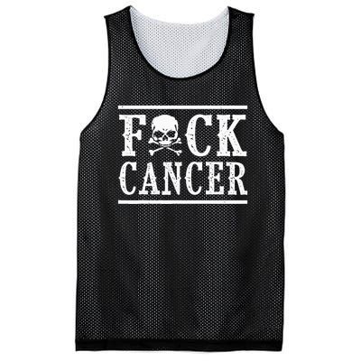 Fuck Cancer Skull and Crossbones Skeleton Breast Cancer Mesh Reversible Basketball Jersey Tank