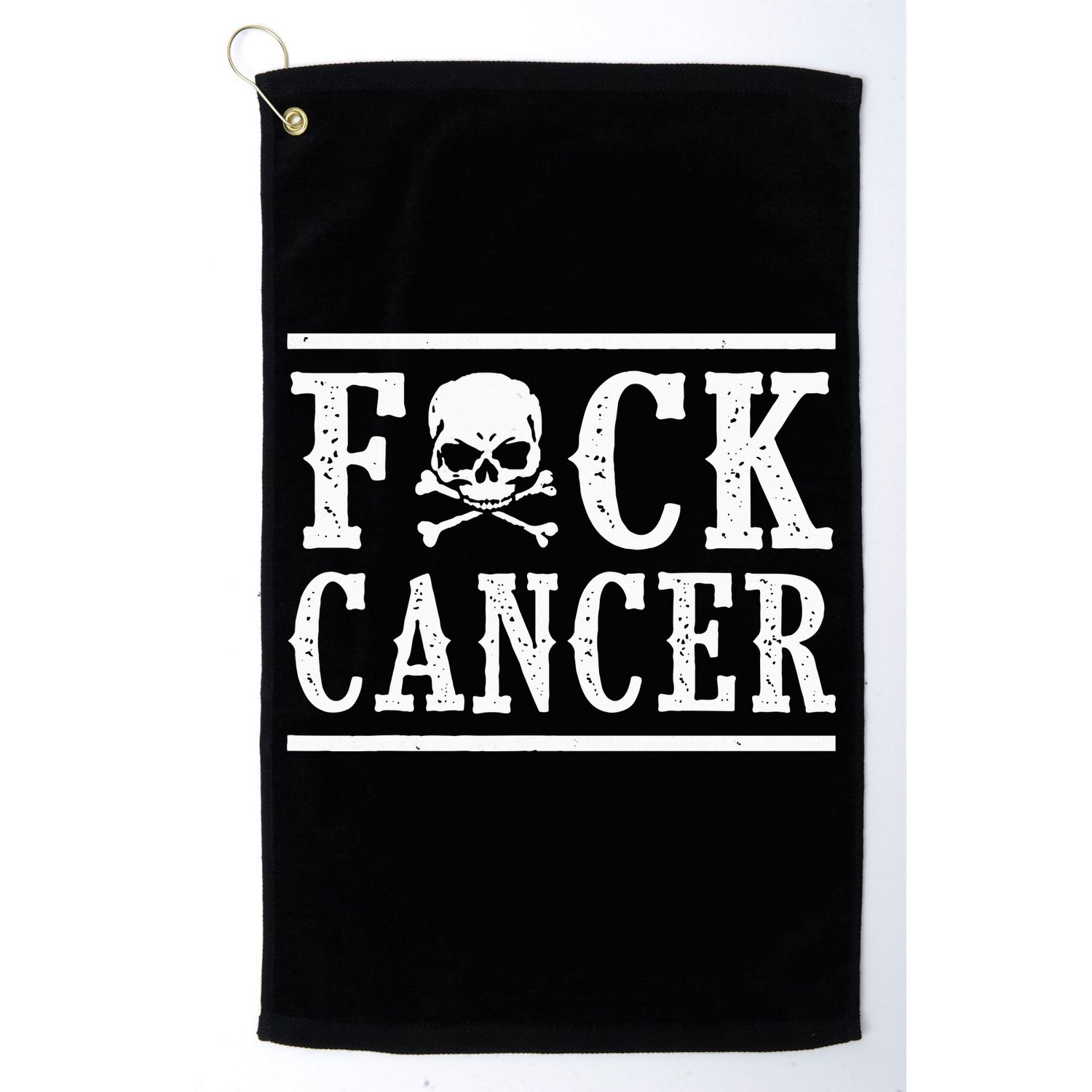 Fuck Cancer Skull and Crossbones Skeleton Breast Cancer Golf Towel