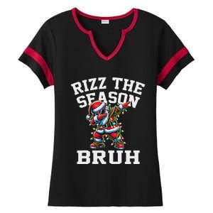 Funny Christmas Santa Xmas Rizz The Season Bruh Ladies Halftime Notch Neck Tee