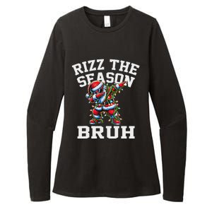 Funny Christmas Santa Xmas Rizz The Season Bruh Womens CVC Long Sleeve Shirt