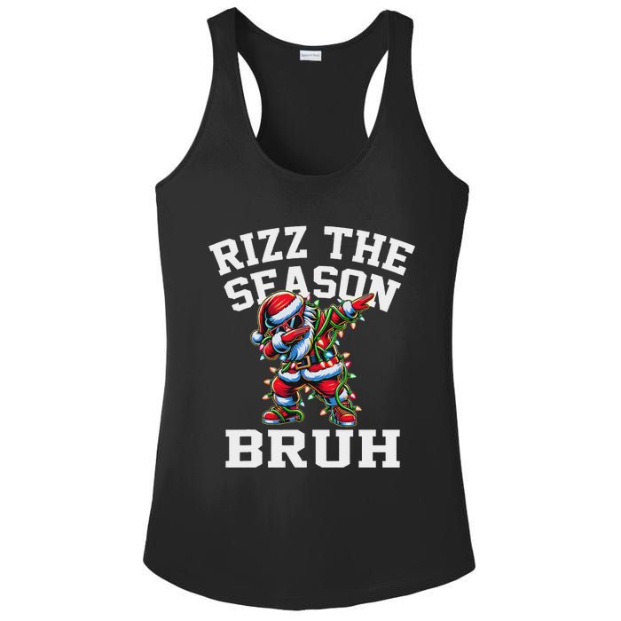 Funny Christmas Santa Xmas Rizz The Season Bruh Ladies PosiCharge Competitor Racerback Tank