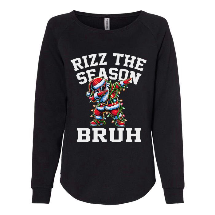 Funny Christmas Santa Xmas Rizz The Season Bruh Womens California Wash Sweatshirt