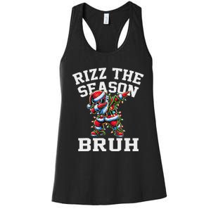 Funny Christmas Santa Xmas Rizz The Season Bruh Women's Racerback Tank