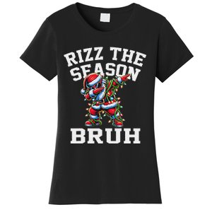 Funny Christmas Santa Xmas Rizz The Season Bruh Women's T-Shirt