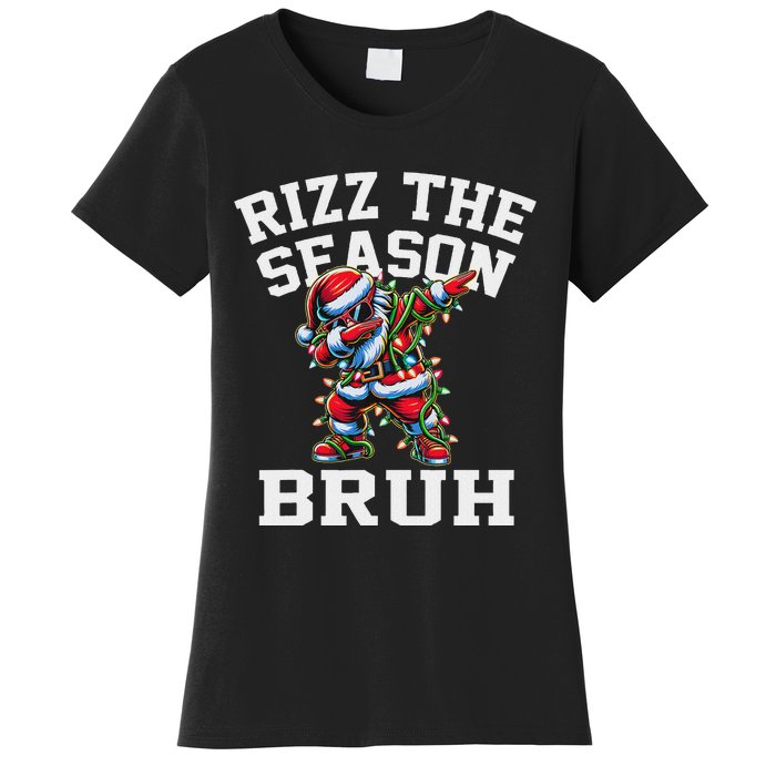 Funny Christmas Santa Xmas Rizz The Season Bruh Women's T-Shirt