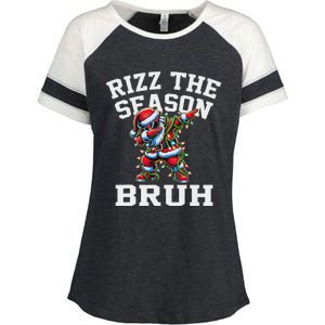 Funny Christmas Santa Xmas Rizz The Season Bruh Enza Ladies Jersey Colorblock Tee