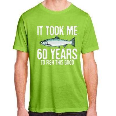 Funny Chinook Salmon Fishing 60th Birthday 60 Years To Fish Adult ChromaSoft Performance T-Shirt