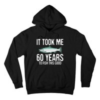 Funny Chinook Salmon Fishing 60th Birthday 60 Years To Fish Hoodie