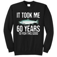 Funny Chinook Salmon Fishing 60th Birthday 60 Years To Fish Sweatshirt