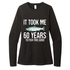 Funny Chinook Salmon Fishing 60th Birthday 60 Years To Fish Womens CVC Long Sleeve Shirt