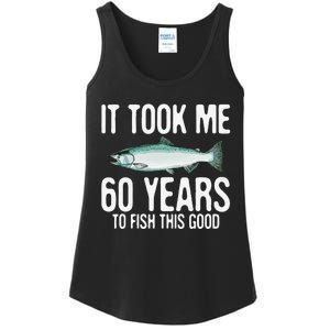 Funny Chinook Salmon Fishing 60th Birthday 60 Years To Fish Ladies Essential Tank