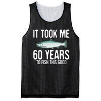 Funny Chinook Salmon Fishing 60th Birthday 60 Years To Fish Mesh Reversible Basketball Jersey Tank