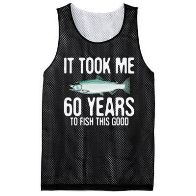 Funny Chinook Salmon Fishing 60th Birthday 60 Years To Fish Mesh Reversible Basketball Jersey Tank