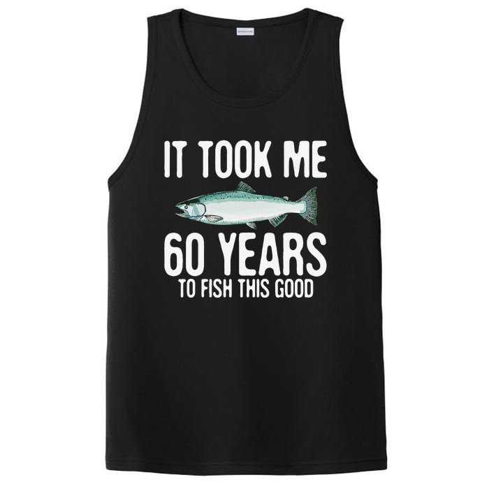 Funny Chinook Salmon Fishing 60th Birthday 60 Years To Fish PosiCharge Competitor Tank