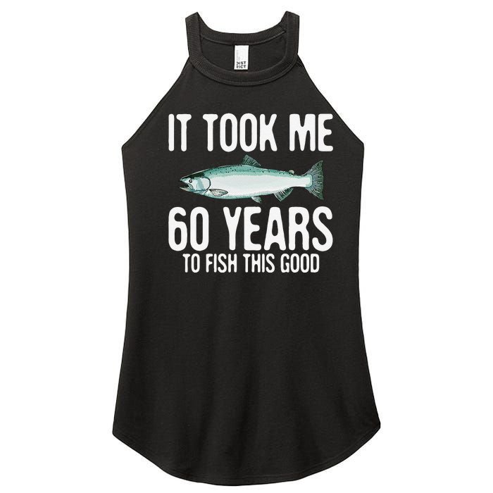 Funny Chinook Salmon Fishing 60th Birthday 60 Years To Fish Women's Perfect Tri Rocker Tank