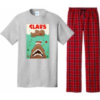 Funny Christmas Santa Claus Shark Attack Gingerbread Man Pajama Set