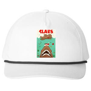 Funny Christmas Santa Claus Shark Attack Gingerbread Man Snapback Five-Panel Rope Hat