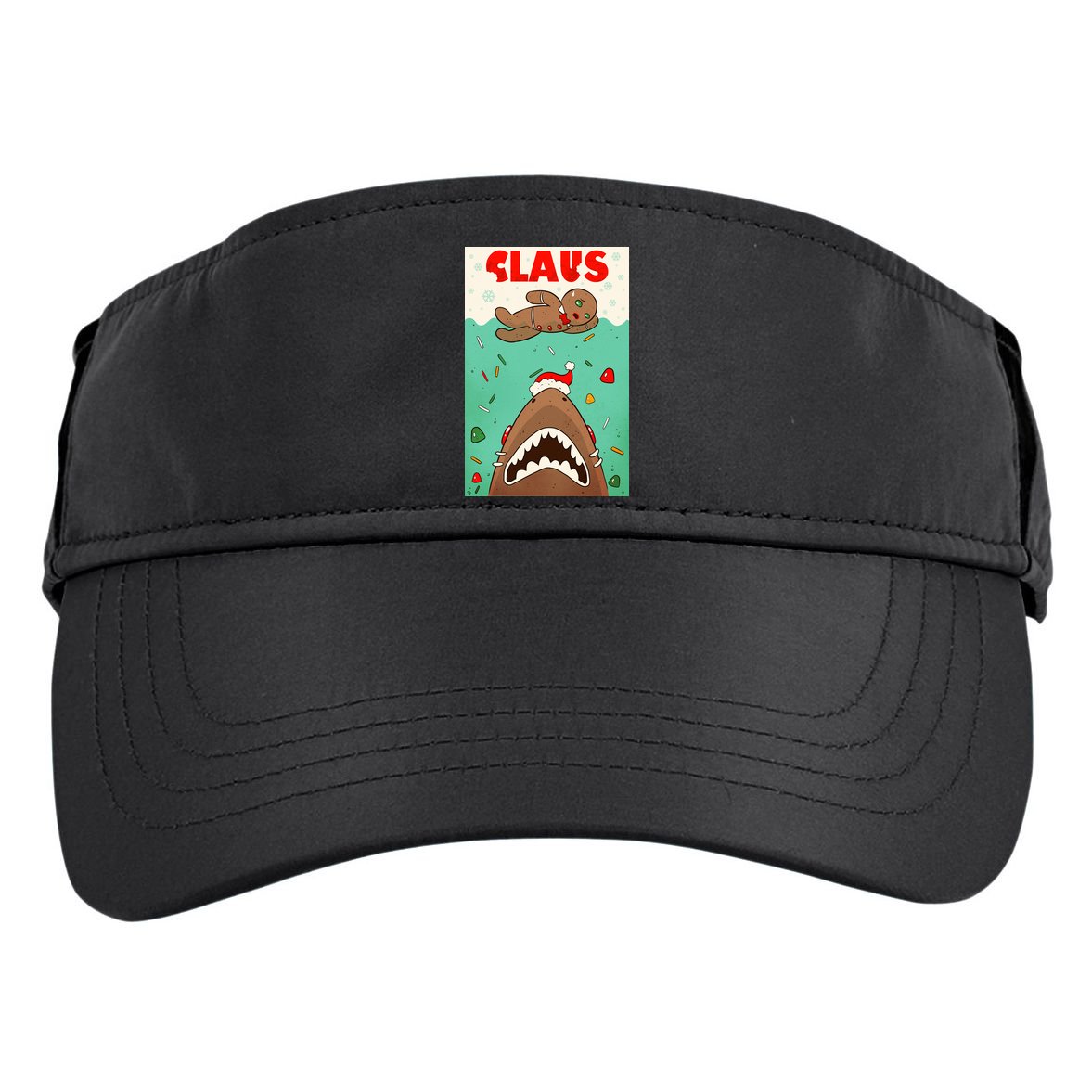 Funny Christmas Santa Claus Shark Attack Gingerbread Man Adult Drive Performance Visor