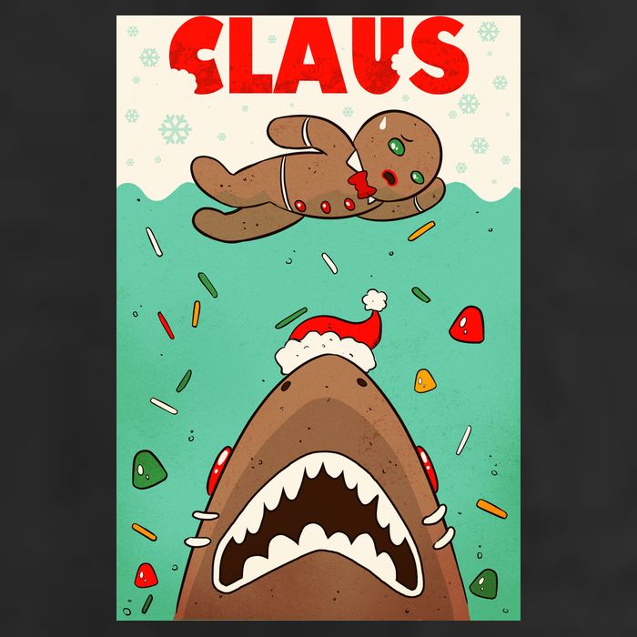 Funny Christmas Santa Claus Shark Attack Gingerbread Man Adult Drive Performance Visor
