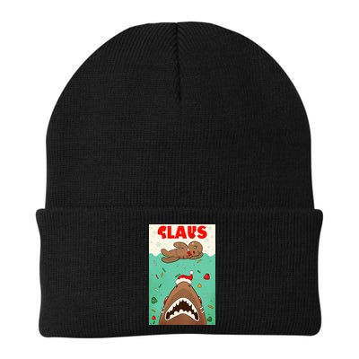 Funny Christmas Santa Claus Shark Attack Gingerbread Man Beanie