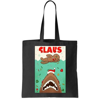 Funny Christmas Santa Claus Shark Attack Gingerbread Man Bag