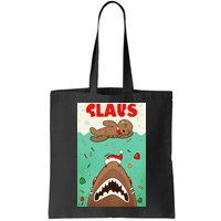 Funny Christmas Santa Claus Shark Attack Gingerbread Man Bag