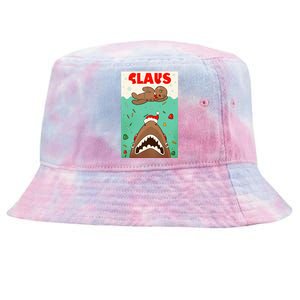 Funny Christmas Santa Claus Shark Attack Gingerbread Man Tie-Dyed Bucket Hat