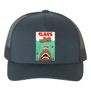 Funny Christmas Santa Claus Shark Attack Gingerbread Man Yupoong Adult 5-Panel Trucker Hat