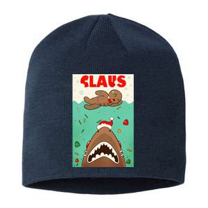 Funny Christmas Santa Claus Shark Attack Gingerbread Man Sustainable Beanie