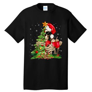 Funny Christmas Sorta Merry Sorta Scary Skeleton Xmas Tree Tall T-Shirt