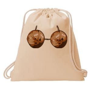 Funny Coconut Summer Coconuts Bra Funny Halloween Summer Drawstring Bag