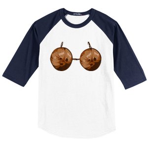 Funny Coconut Summer Coconuts Bra Funny Halloween Summer Baseball Sleeve Shirt