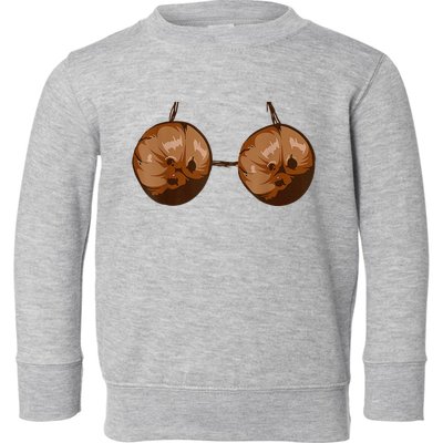 Funny Coconut Summer Coconuts Bra Funny Halloween Summer Toddler Sweatshirt