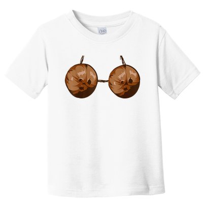 Funny Coconut Summer Coconuts Bra Funny Halloween Summer Toddler T-Shirt