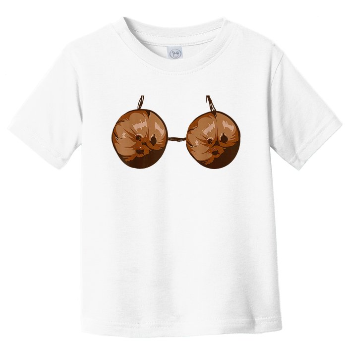 Funny Coconut Summer Coconuts Bra Funny Halloween Summer Toddler T-Shirt