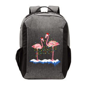 Flamingo Christmas Santa Hat Christmas Lights Flamingo Lover Vector Backpack