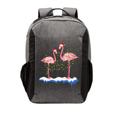 Flamingo Christmas Santa Hat Christmas Lights Flamingo Lover Vector Backpack