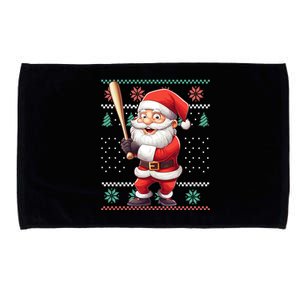 Funny Christmas Santa Claus With Baseball Bat Cute Gift Microfiber Hand Towel