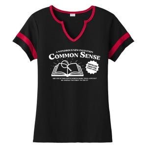 Funny Common Sense Advertisement Ladies Halftime Notch Neck Tee