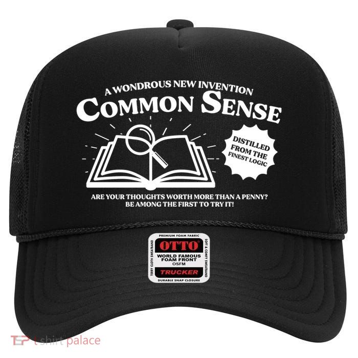 Funny Common Sense Advertisement High Crown Mesh Back Trucker Hat