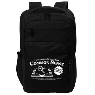 Funny Common Sense Advertisement Impact Tech Backpack