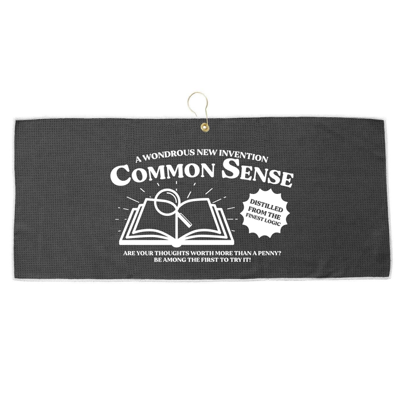 Funny Common Sense Advertisement Large Microfiber Waffle Golf Towel