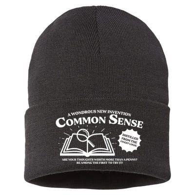 Funny Common Sense Advertisement Sustainable Knit Beanie
