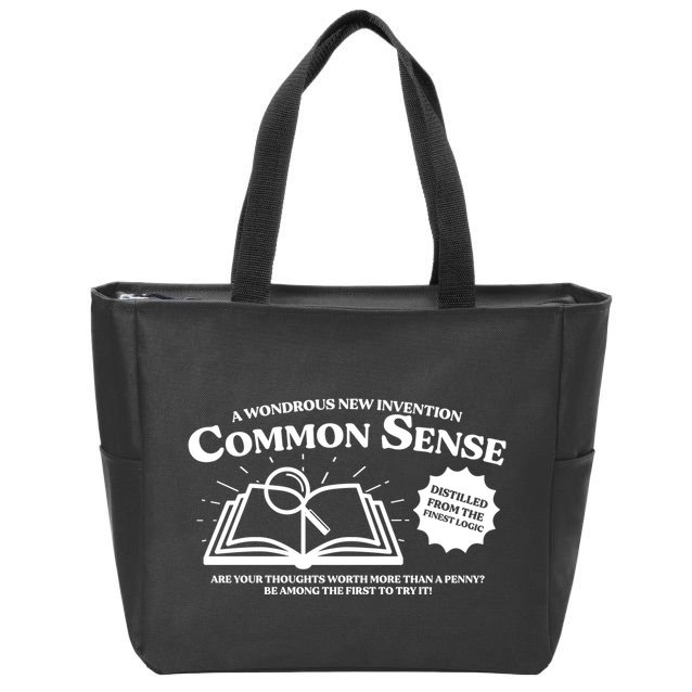 Funny Common Sense Advertisement Zip Tote Bag