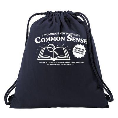 Funny Common Sense Advertisement Drawstring Bag