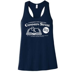 Funny Common Sense Advertisement Women's Racerback Tank